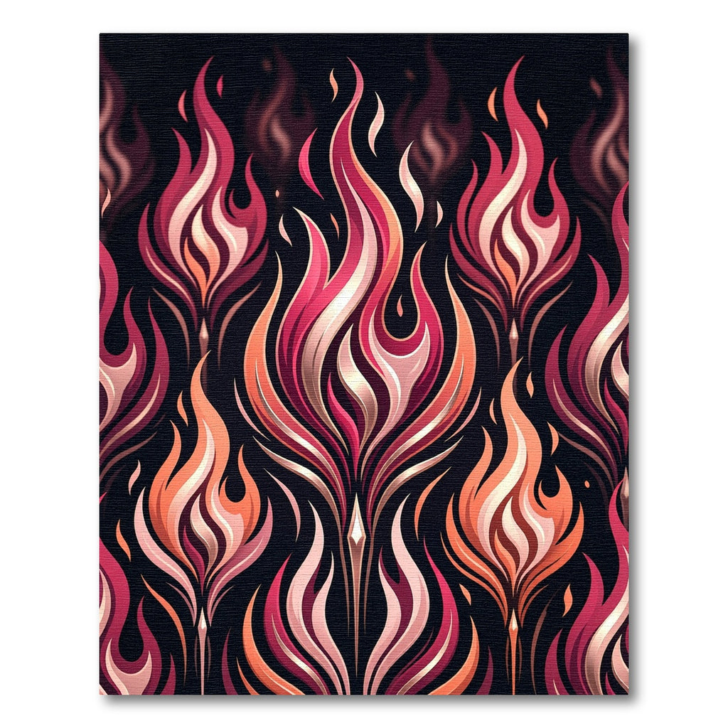Vibrant Crimson Fire Abstract Swirl Rug