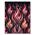 Vibrant Crimson Fire Abstract Swirl Rug