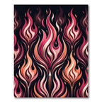 Vibrant Crimson Fire Abstract Swirl Rug