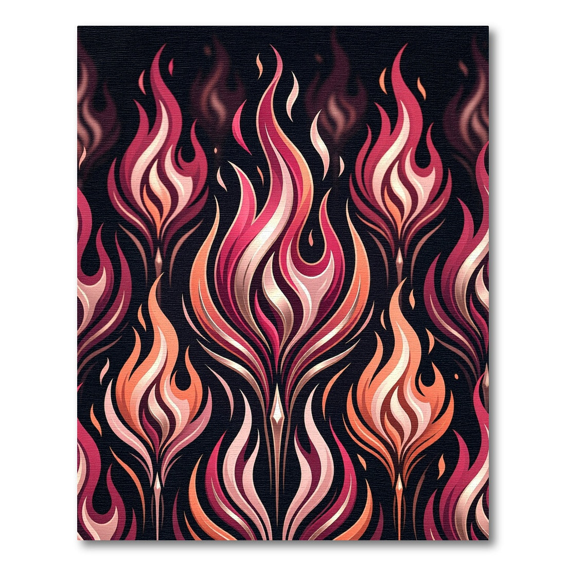 Vibrant Crimson Fire Abstract Swirl Rug