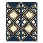 Nautical Blue Tan Braided Diamond Rug