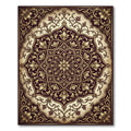 Ornate Gold Floral Symmetry Medallion Rug