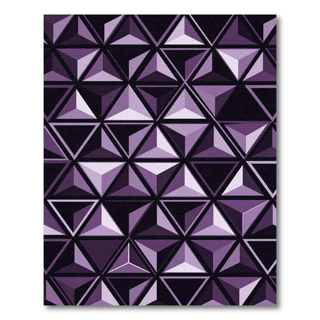 Geometric Violet Triangles Modern Rug