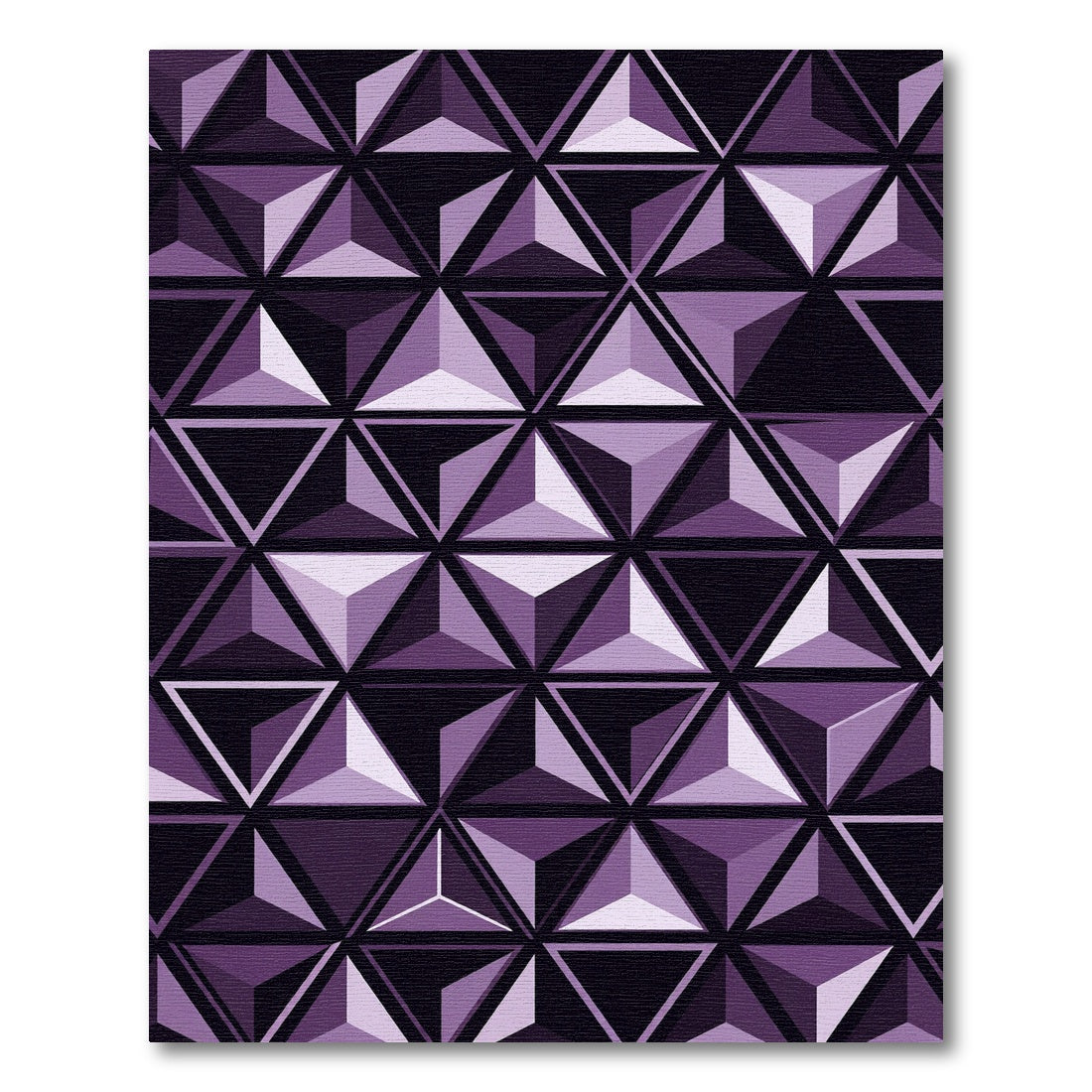 Geometric Violet Triangles Modern Rug
