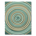 Sage Green and Ochre Concentric Circles Rug
