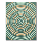 Sage Green and Ochre Concentric Circles Rug
