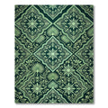 Dark Green Floral Arabesque Medallion Rug