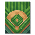 Modern Minimalist Green Baseball Field Rug