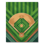 Modern Minimalist Green Baseball Field Rug