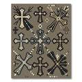 Gothic Ornate Cross Neutral Taupe Rug