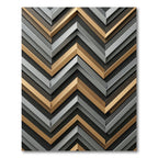 Metallic Gold and Silver Chevron Zigzag Rug