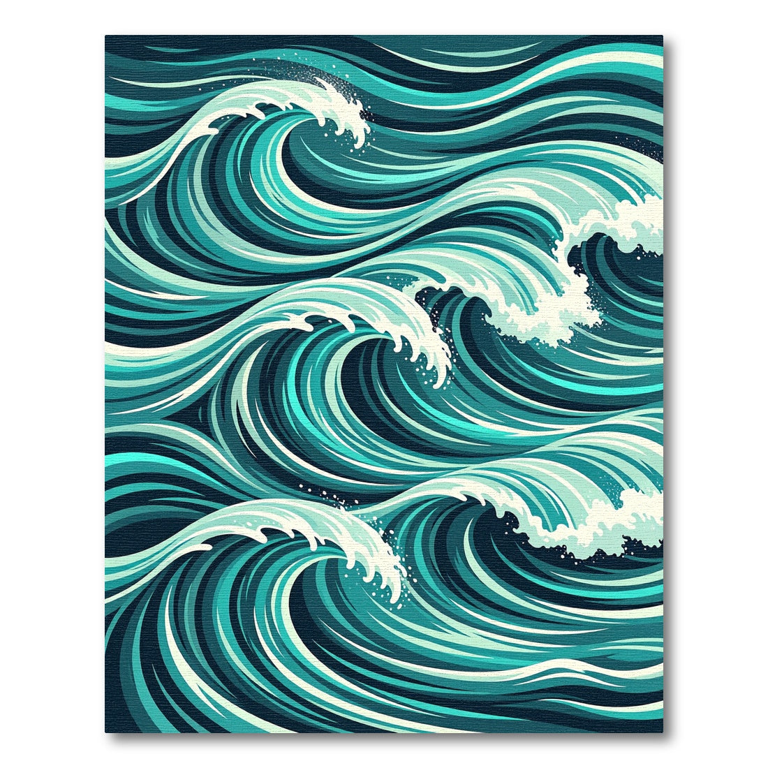 Abstract Teal Ocean Wave Swirl Rug