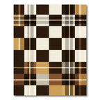 Modern Chocolate and Cream Plaid Rug