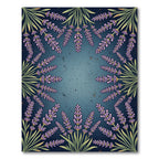 Botanical Lavender Frame Deep Indigo Rug