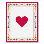 Crimson Heart Floral Border Rug