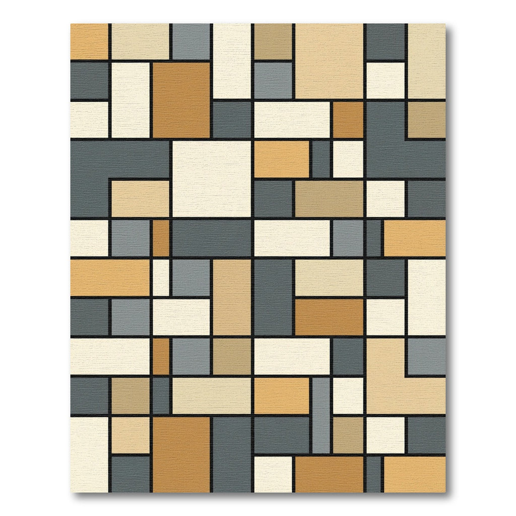 Geometric Grid Blocks Arrangement Rug