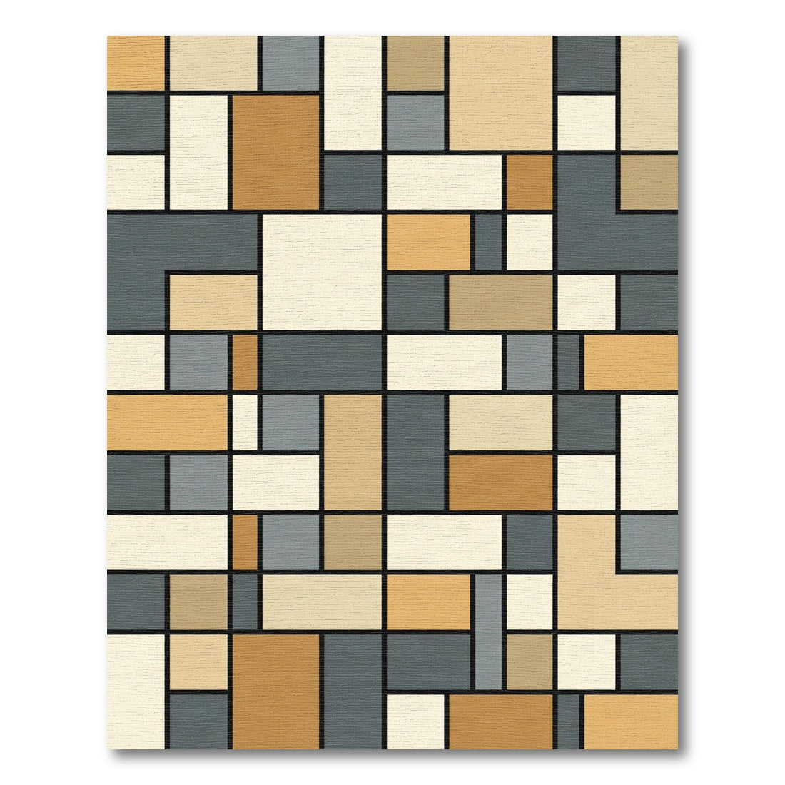 Geometric Grid Blocks Arrangement Rug