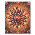Coral Starburst Floral Ornamental Rug