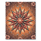 Coral Starburst Floral Ornamental Rug
