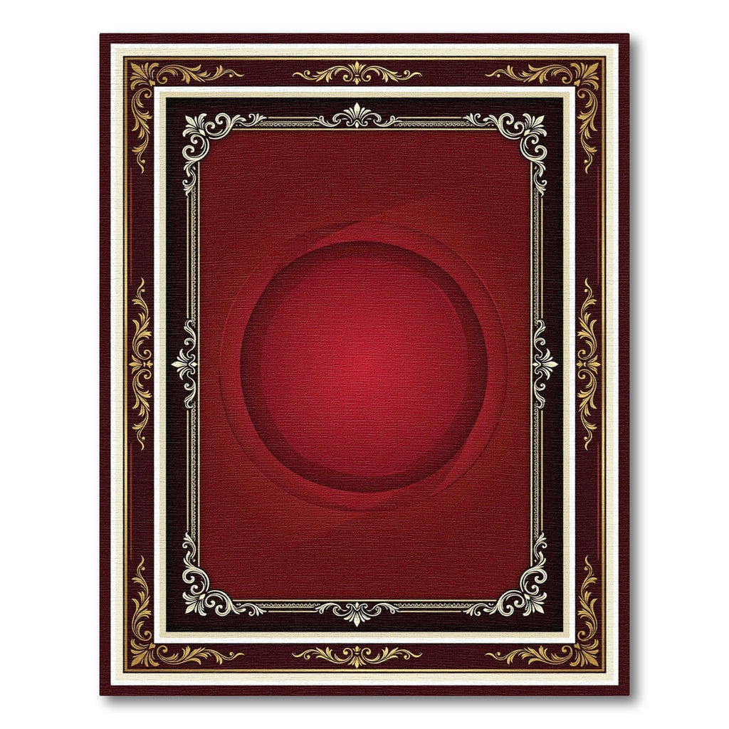 Ornate Red Gold Border Rug