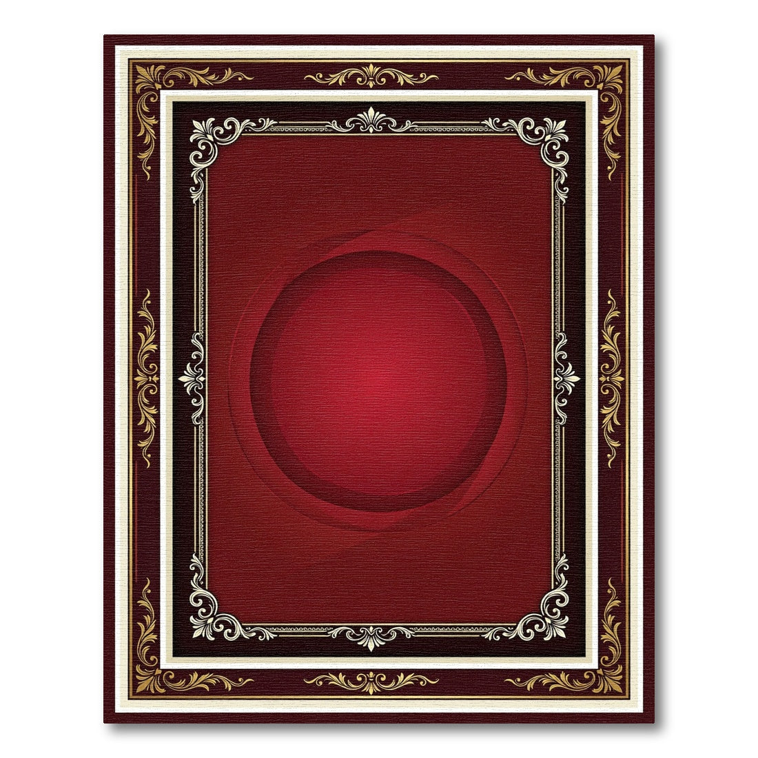 Ornate Red Gold Border Rug