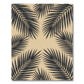 Minimalist Black Palm Leaf Botanical Rug