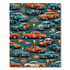 Vintage Retro Racing Car Trophy Art Rug