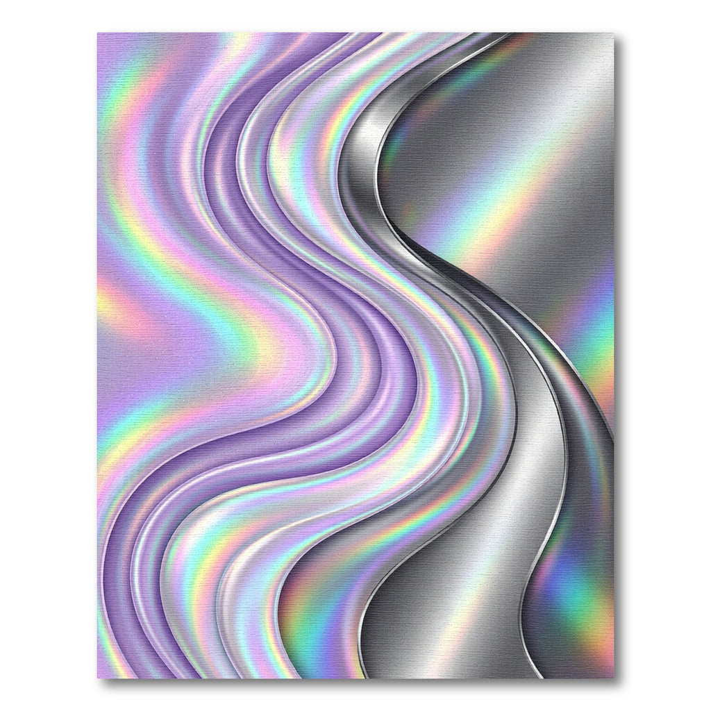 Iridescent Lavender Liquid Wave Fluid Metal Rug