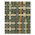 Modern Forest Green Woven Textured Grid Rug