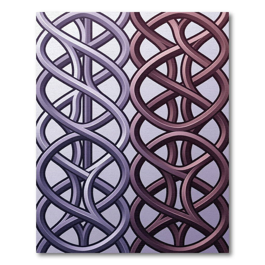 Duo Tone Interlocking Geometric Wave Rug