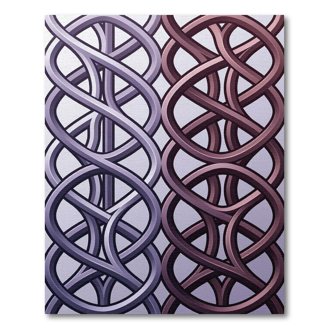 Duo Tone Interlocking Geometric Wave Rug