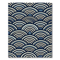 Japanese Navy Blue Wave Arch Rug
