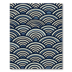 Japanese Navy Blue Wave Arch Rug