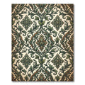 Elegant Green Victorian Damask Scroll Rug