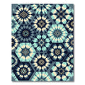Teal Hexagonal Shibori Indigo Geometric Rug