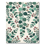 Botanical Eucalyptus Leaf and Berry Lush Foliage Rug