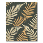 Golden Fern Frond Pattern Rug