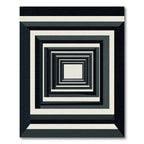 Monochrome Geometric Tunnel Illusion Rug
