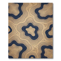 Minimalist Navy Blue Topographic Contour Rug