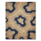 Minimalist Navy Blue Topographic Contour Rug