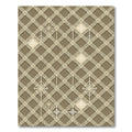 Taupe Geometric Diamond Snowflake Grid Rug