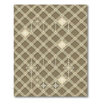 Taupe Geometric Diamond Snowflake Grid Rug