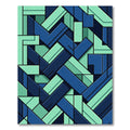Modern Teal and Navy Geometric Weave Rug