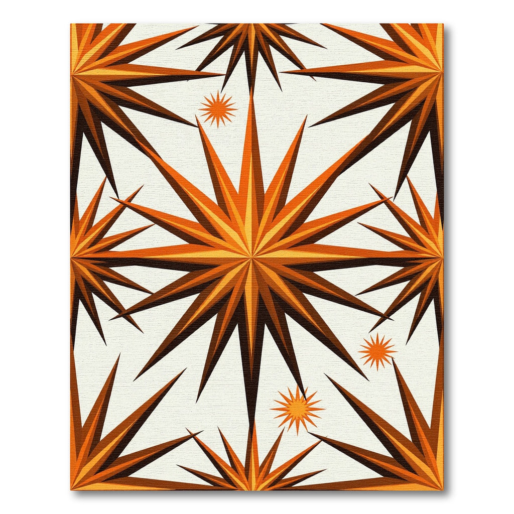 Golden Brown Starburst Medallion Rug
