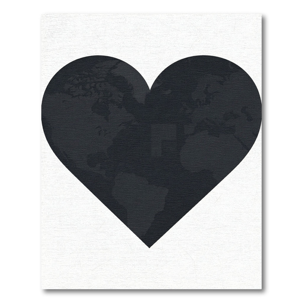 Minimalist Heart Shaped World Map Rug