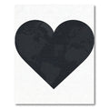 Minimalist Heart Shaped World Map Rug