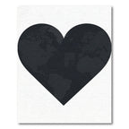 Minimalist Heart Shaped World Map Rug