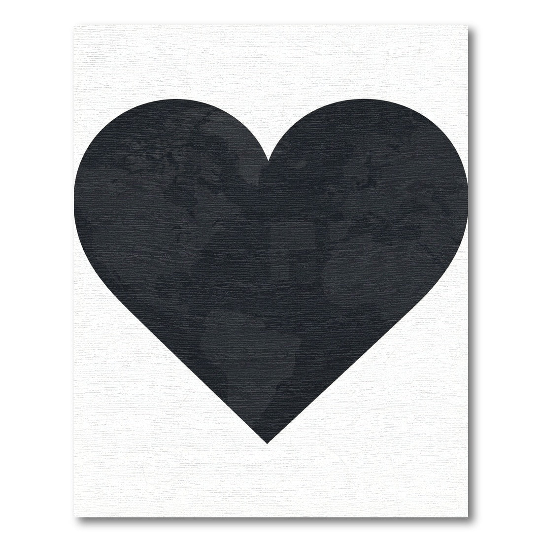 Minimalist Heart Shaped World Map Rug