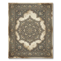 Vintage Gray Floral Arabesque Medallion Rug