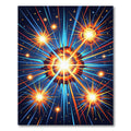 Vibrant Cosmic Starburst Abstract Radiance Rug